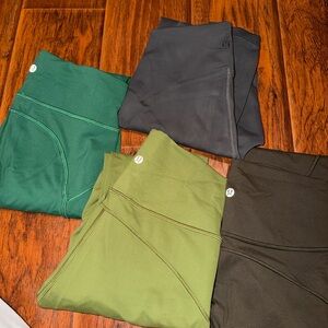 lululemon athletica Leggings - Forest, Charcoal, Olive all size 4- nwot’s